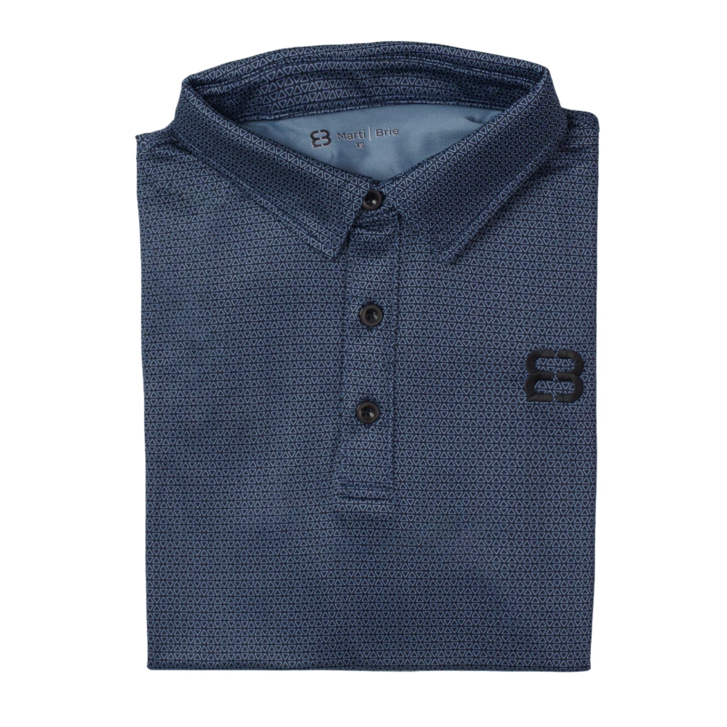 Folded Charcoal Diamond Marti and Brie Polo in a white background