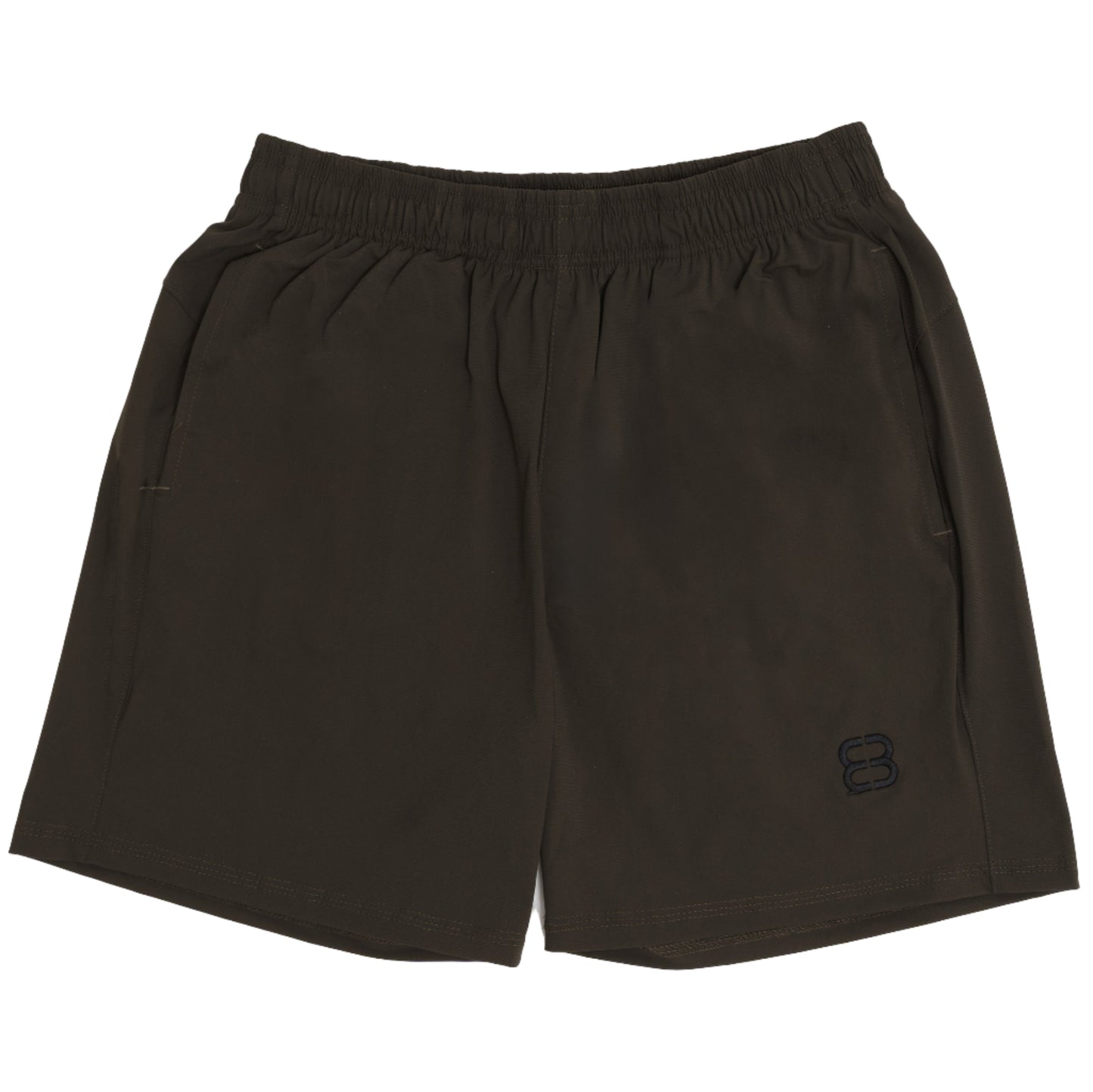 Dark Green Marti and Brie Active Shorts on a white background