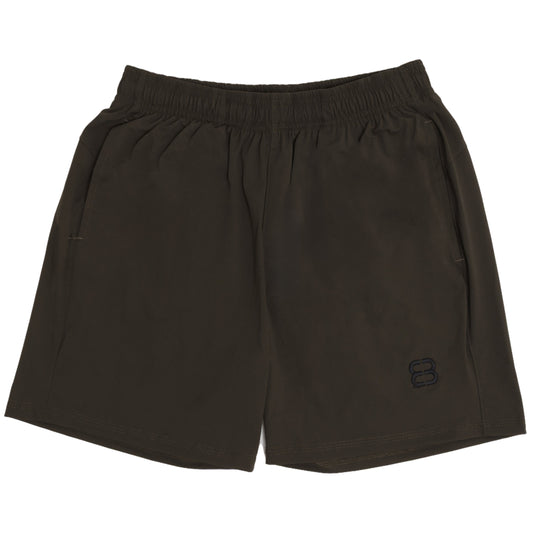 Dark Green Marti and Brie Active Shorts on a white background