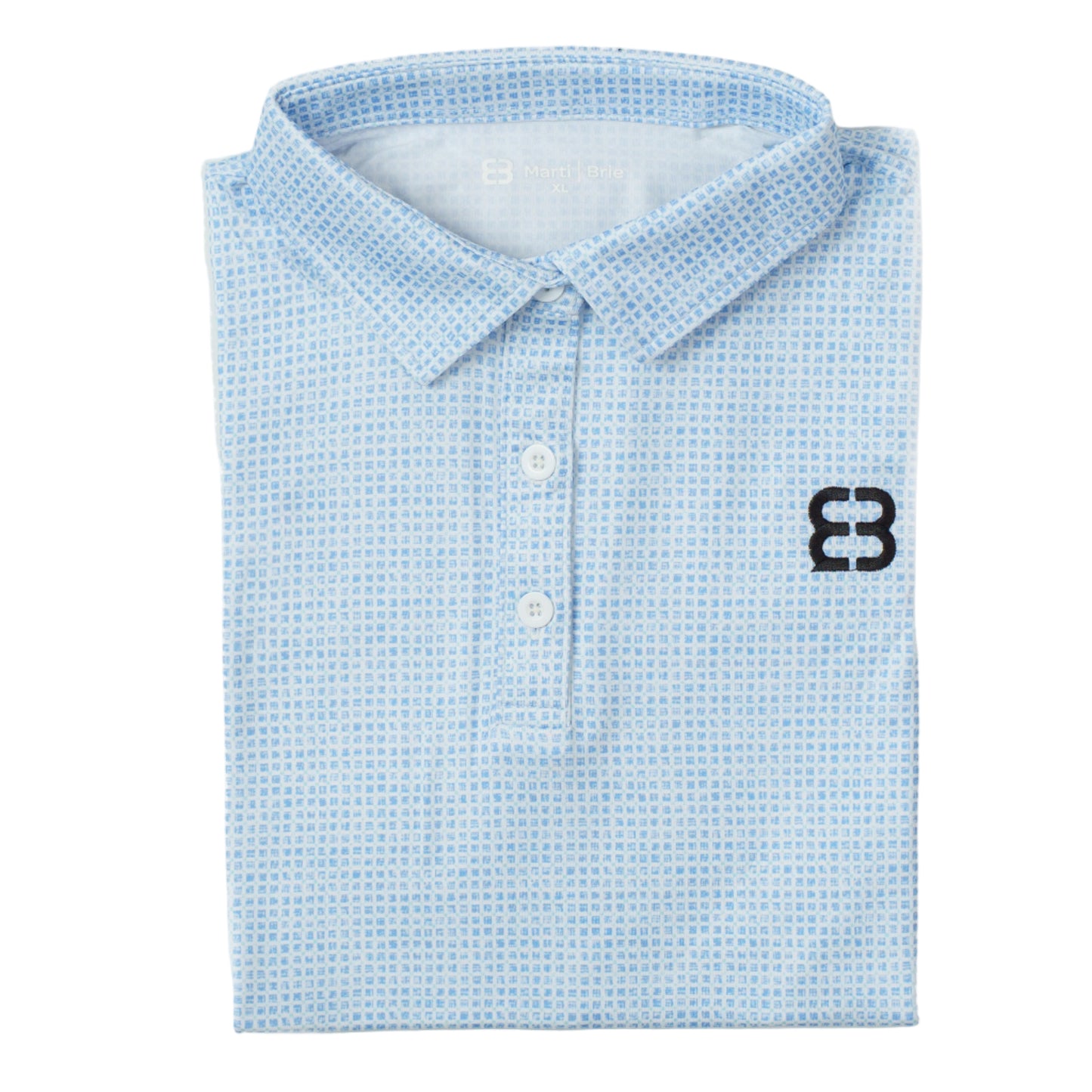 Folded Blue Squares Marti and Brie Polo in a white background